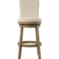 Kirkland's Home Rustic Taupe Upholstered Swivel Bar Stool- Bar Stools & Counter Height Stools