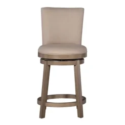 Kirkland's Home Rustic Taupe Upholstered Swivel Counter Stool- Bar Stools & Counter Height Stools