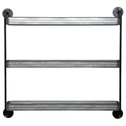 Kirkland's Home Rustic Three Tiered Galvanized Metal Wall Shelf- Shelves