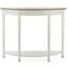 Kirkland's Home Rustic White Half Moon Console Table- Console Tables