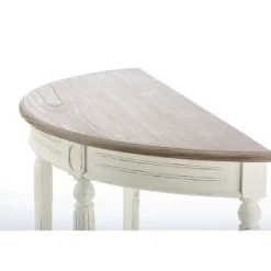 Kirkland's Home Rustic White Half Moon Console Table- Console Tables