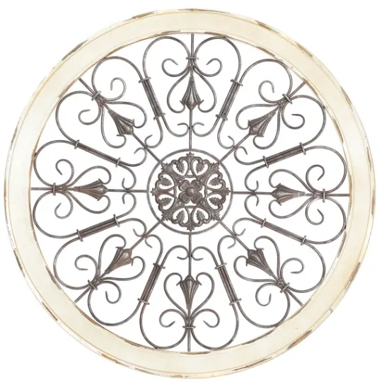 Kirkland's Home Rustic White Radial Scrollwork Wall Art- Wall Plaques