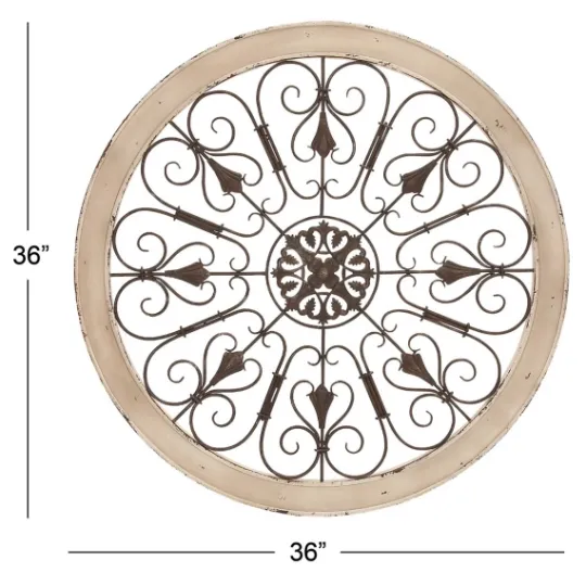 Kirkland's Home Rustic White Radial Scrollwork Wall Art- Wall Plaques