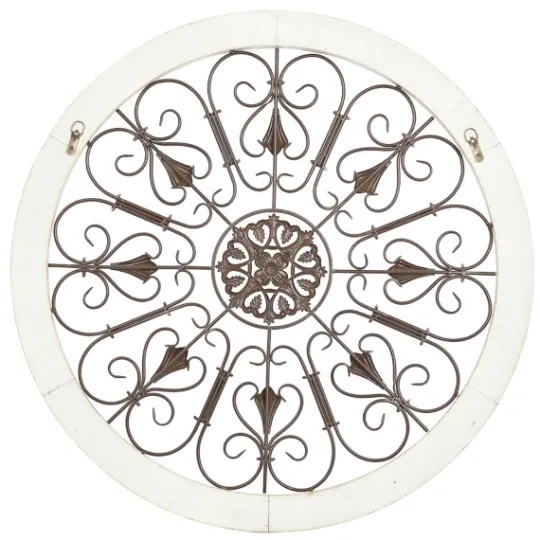Kirkland's Home Rustic White Radial Scrollwork Wall Art- Wall Plaques