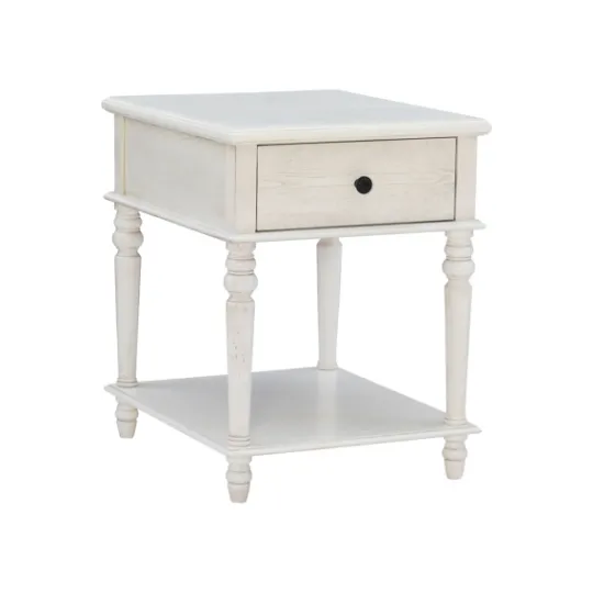 Kirkland's Home Rustic White Turned Legs Accent Table- Accent & End Tables