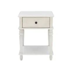 Kirkland's Home Rustic White Turned Legs Accent Table- Accent & End Tables