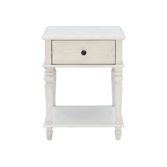 Kirkland's Home Rustic White Turned Legs Accent Table- Accent & End Tables