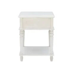 Kirkland's Home Rustic White Turned Legs Accent Table- Accent & End Tables
