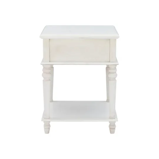 Kirkland's Home Rustic White Turned Legs Accent Table- Accent & End Tables