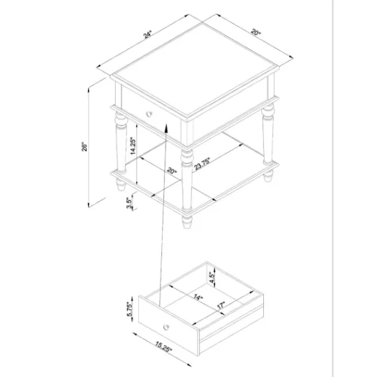 Kirkland's Home Rustic White Turned Legs Accent Table- Accent & End Tables