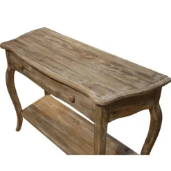 Kirkland's Home Rustic Wood Curved Console Table- Console Tables