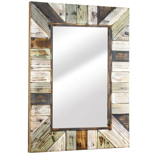 Kirkland's Home Rustic Wood Plank Frame Mirror- Decorative Mirrors