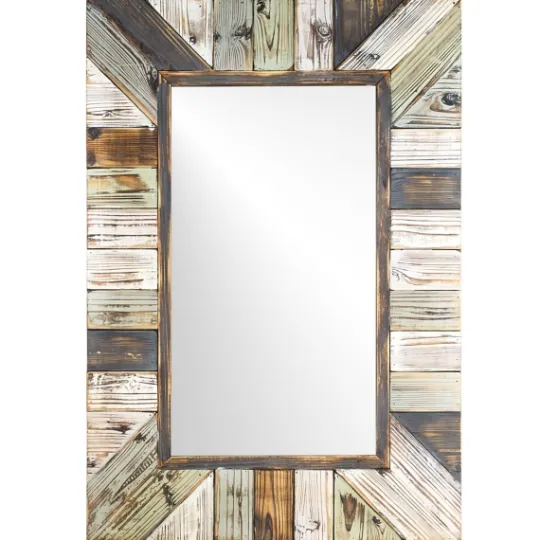 Kirkland's Home Rustic Wood Plank Frame Mirror- Decorative Mirrors