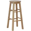 Kirkland's Home Rustic Wood Pub Classic Backless Bar Stool- Bar Stools & Counter Height Stools
