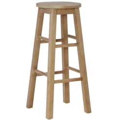 Kirkland's Home Rustic Wood Pub Classic Backless Bar Stool- Bar Stools & Counter Height Stools