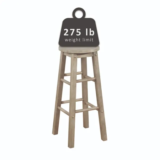 Kirkland's Home Rustic Wood Pub Classic Backless Bar Stool- Bar Stools & Counter Height Stools