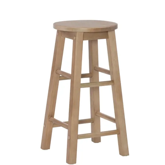 Kirkland's Home Rustic Wood Pub Classic Backless Counter Stool- Bar Stools & Counter Height Stools