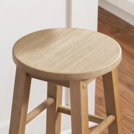 Kirkland's Home Rustic Wood Pub Classic Backless Counter Stool- Bar Stools & Counter Height Stools