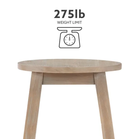 Kirkland's Home Rustic Wood Pub Classic Backless Counter Stool- Bar Stools & Counter Height Stools