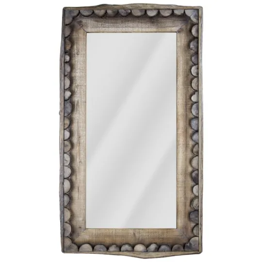 Kirkland's Home Rustic Wood Scalloped Edge Wall Mirror- Decorative Mirrors