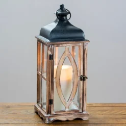 Kirkland's Home Rustic Wooden Lantern, 20 In.- Lanterns