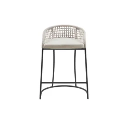 Kirkland's Home Rustic Woven Rope Back Counter Stool- Bar Stools & Counter Height Stools