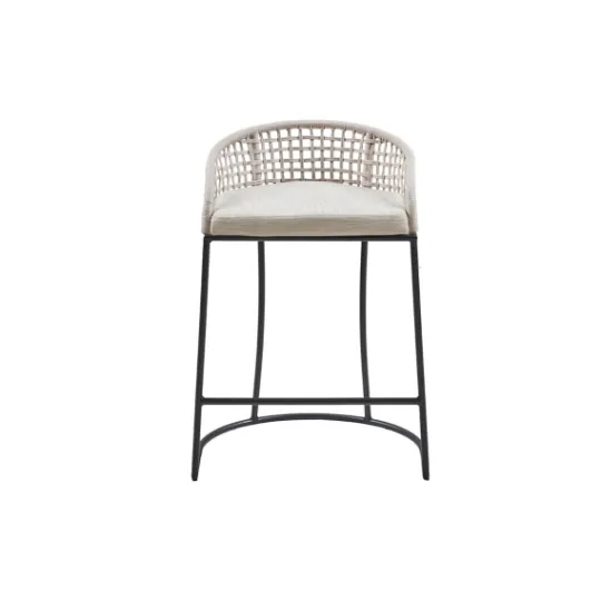 Kirkland's Home Rustic Woven Rope Back Counter Stool- Bar Stools & Counter Height Stools