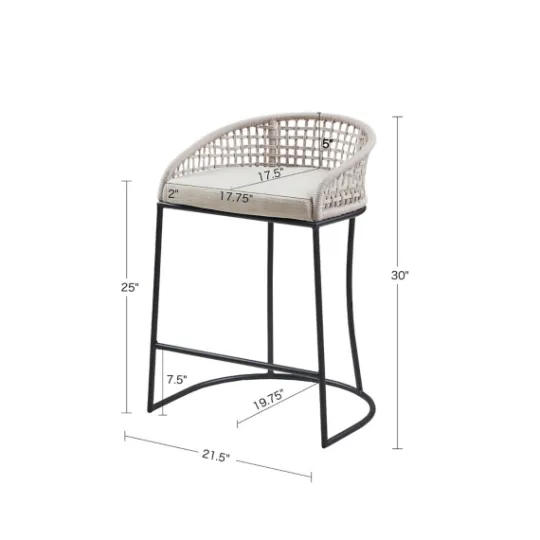 Kirkland's Home Rustic Woven Rope Back Counter Stool- Bar Stools & Counter Height Stools