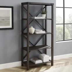 Kirkland's Home Sable Wood X-Frame Classic Bookcase- Bookshelves