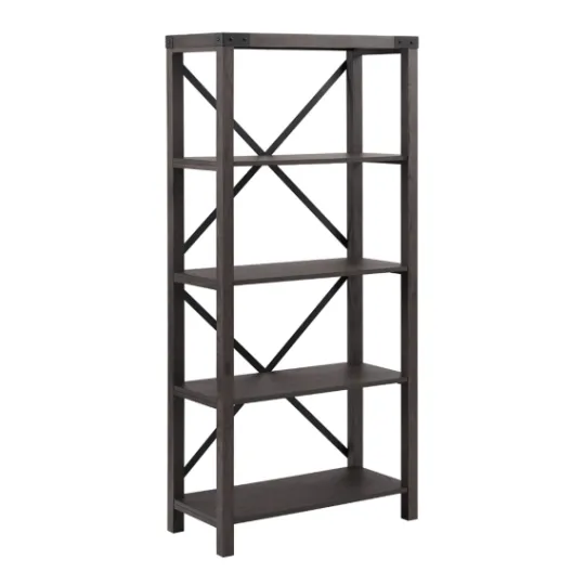 Kirkland's Home Sable Wood X-Frame Classic Bookcase- Bookshelves