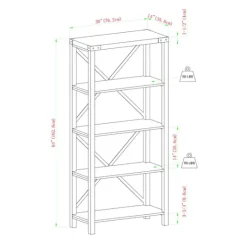 Kirkland's Home Sable Wood X-Frame Classic Bookcase- Bookshelves