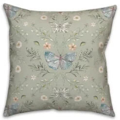 Kirkland's Home Sage Botanical Butterfly Throw Pillow- Pillows