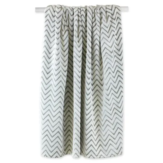 Kirkland's Home Sage Chevron Plush Throw- Blankets & Throws
