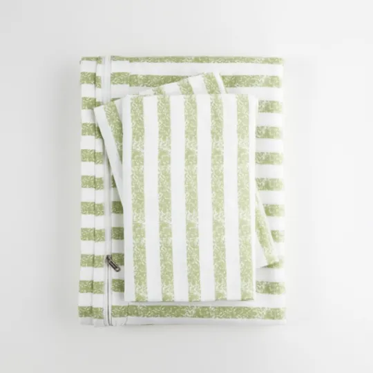 Kirkland's Home Sage Rugged Stripes Puffed King 3-Pc. Duvet Set- Duvets