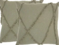 Kirkland's Home Sage Tufted Diamond 2-Pc. Pillows, 24 In.- Pillows
