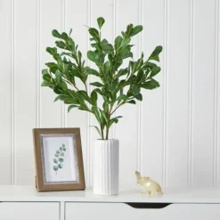 Kirkland's Home Salal Shrub In Oblong Ribbed Vase, 21 In.- Arrangements & Greenery