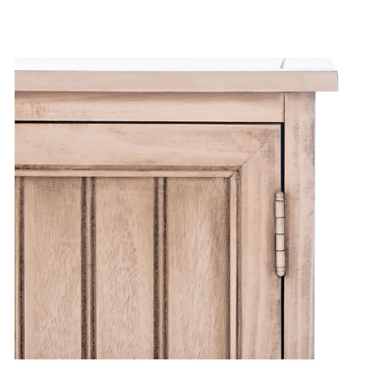 Kirkland's Home Sand Cabinet With Natural Woven Baskets- Cabinets & Sideboards