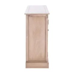 Kirkland's Home Sand Cabinet With Natural Woven Baskets- Cabinets & Sideboards
