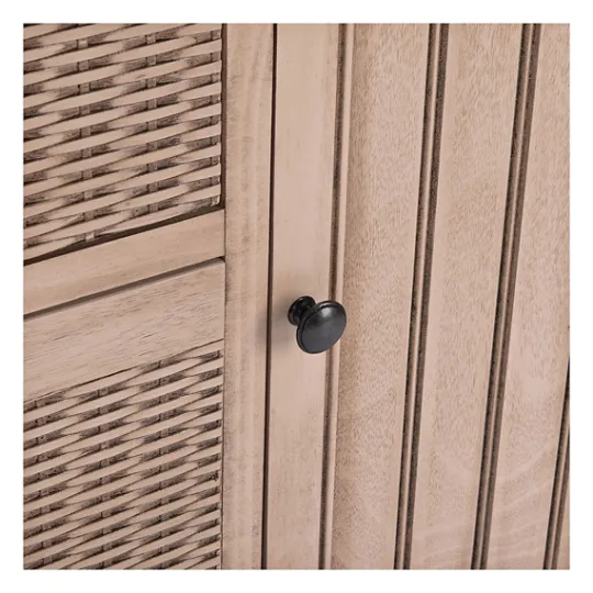 Kirkland's Home Sand Cabinet With Natural Woven Baskets- Cabinets & Sideboards