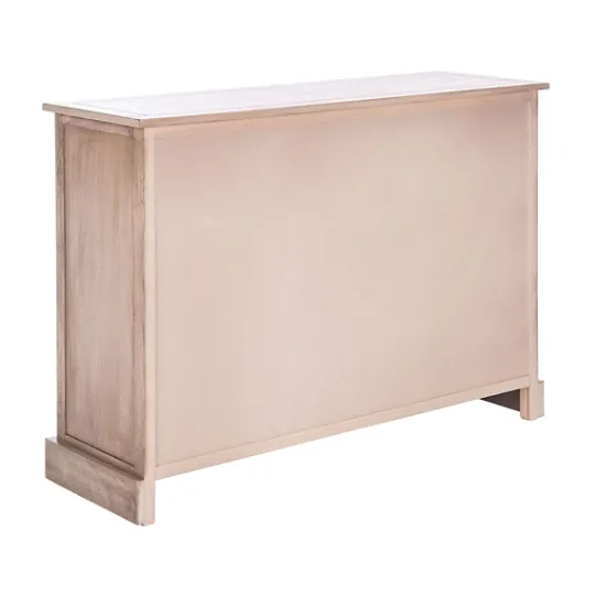 Kirkland's Home Sand Cabinet With Natural Woven Baskets- Cabinets & Sideboards