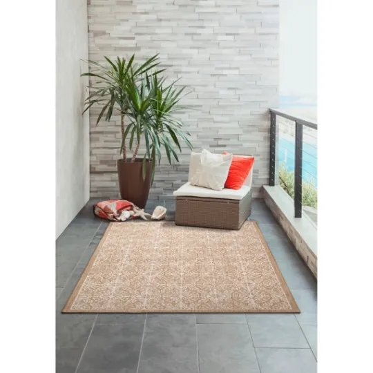 Kirkland's Home Sand Embellished Scroll Indoor/Outdoor Rug, 6X9- Outdoor Rugs