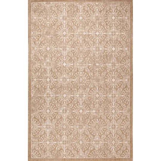 Kirkland's Home Sand Embellished Scroll Indoor/Outdoor Rug, 4X7- Outdoor Rugs