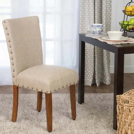 Kirkland's Home Sand Nailhead Parsons Dining Chairs, Set Of 2- Dining Chairs