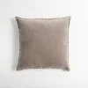 Kirkland's Home Sand Velvet Riviera Throw Pillow- Pillows