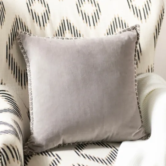 Kirkland's Home Sand Velvet Riviera Throw Pillow- Pillows