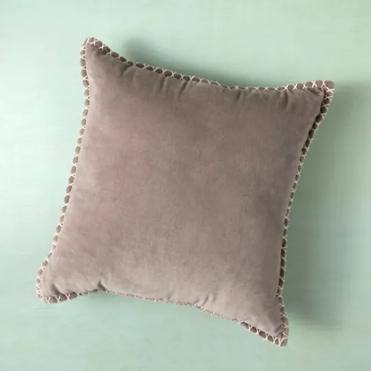 Kirkland's Home Sand Velvet Riviera Throw Pillow- Pillows