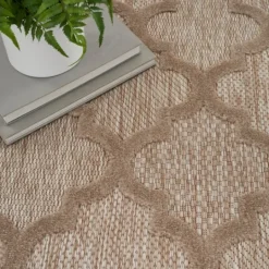 Kirkland's Home Sandstone Natural Trellis Outdoor Area Rug, 4X6- Outdoor Rugs