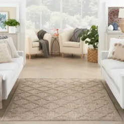 Kirkland's Home Sandstone Natural Trellis Outdoor Area Rug, 4X6- Outdoor Rugs