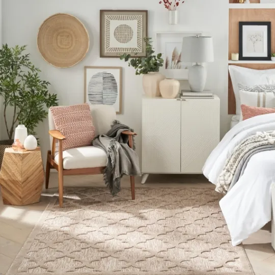 Kirkland's Home Sandstone Natural Trellis Outdoor Area Rug, 4X6- Outdoor Rugs