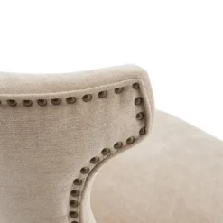 Kirkland's Home Sandy Beige Curve Back Swivel Counter Stool- Bar Stools & Counter Height Stools